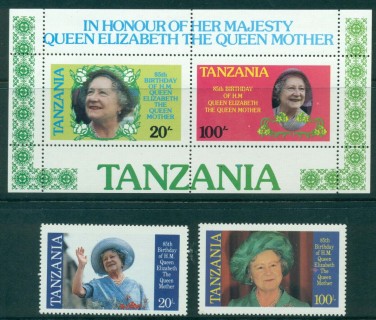 Tanzania 1985 Queen Mother 85th Birthday + MS