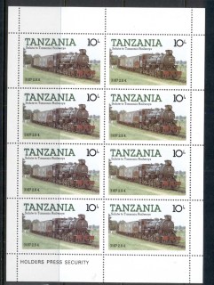 Tanzania-1985-Tanzanian-Railways-Locomotives-10-sheetlet-MUH