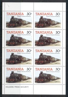 Tanzania-1985-Tanzanian-Railways-Locomotives-30-sheetlet-MUH