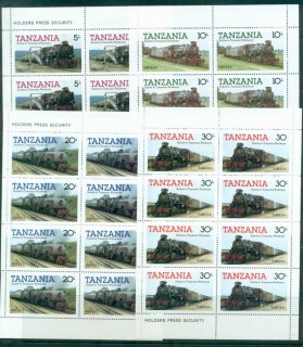 Tanzania-1985-Trains-4Sheetlets-MUH