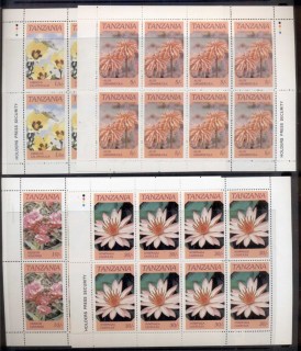 Tanzania-1986-Flowers-4x-sheetlet-MUH