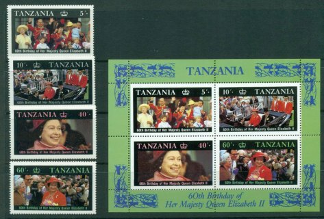 Tanzania-1987-QEII-Birthday-MS-MUH-Lot17886