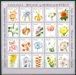 Tanzania-1992-Botanical-Gardens-of-Rio-de-Janeiro-MS-MUH-XL-Shipping