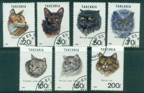 Tanzania-1992-Cats-CTO-lot84800