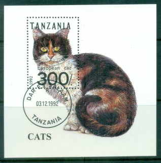 Tanzania-1992-Cats-MS-CTO-lot84793