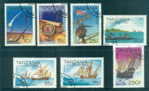 Tanzania-1992-Discovery-of-America-CTO-lot84798