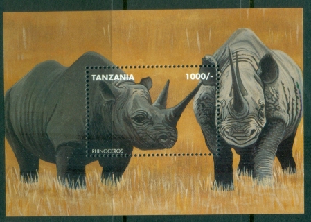 Tanzania-1995-Animals-of-Kilimanjaro-Safari-Rhinoceros-MS-MUH