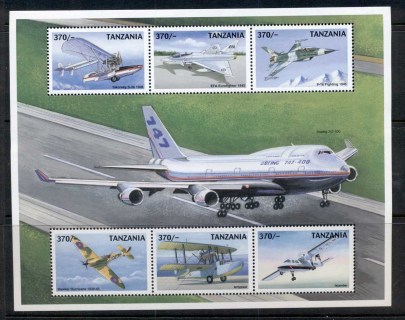 Tanzania-1999-Airplanes-sheetlet-6-Boeing-747-MUH