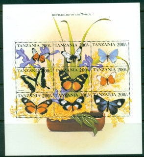 Tanzania-1999-Butterflies-from-around-the-World-MS-MUH-XL-Shipping_1