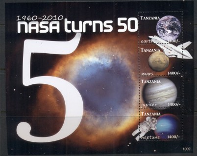 Tanzania-2010-NASA-Space-50th-Anniversary-Sheetlet-MUH