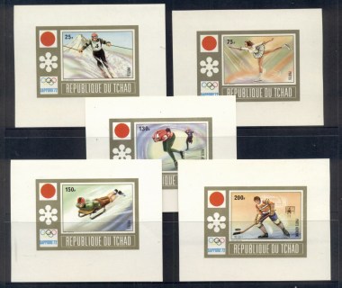 Chad 1972 Winter Olympics Sapporo 5xDeluxe Ms