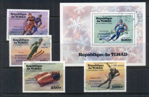 Chad 1976 Winter Olympics Opt Winners + MS