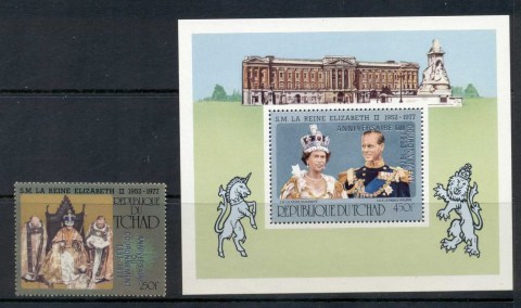 Chad 1978 QEII Coronation 25th AnniversaryOpt. + MS