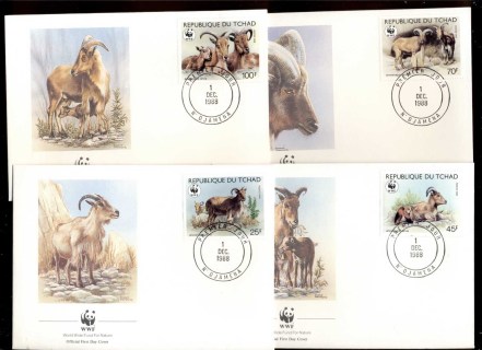 Chad 1988 WWF Barbary Sheep 4xFDC