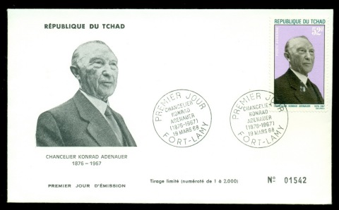 Chad 1968 Konrad Adenauer FDC