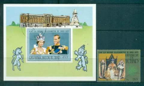 Chad 1977 25th Anniv. Reign of QEII + MS