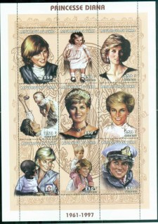 Chad 1997 Princess Diana in Memoriam, The Many Faces of Diana 250f MS