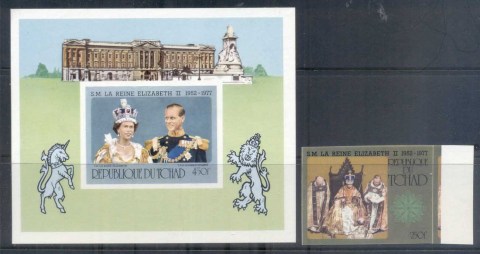 Chad-1977-QEII-Silver-Jubilee-MS-IMPERF-MUH