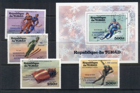 Chad 1976 Winter Olympics Opt Winners + MS