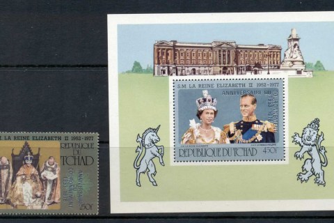 Chad 1978 QEII Coronation 25th AnniversaryOpt. + MS