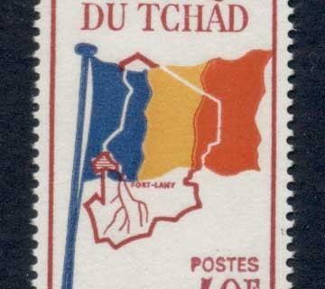 Chad 1971 Official, 40f Flag & Map