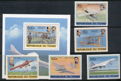 Chad 1978 History of Aviation, Powered Flight 75th nniv. + MS