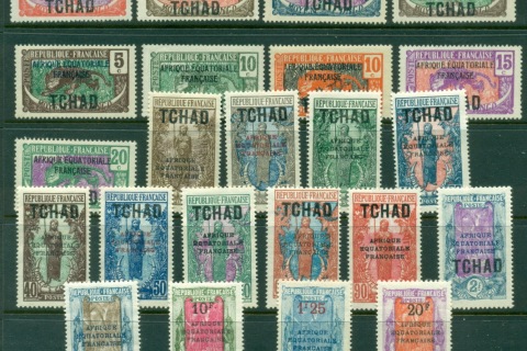 Chad-1924-33 Pictorials Opt Afrique Equatorial Francaise, Asst, + surch