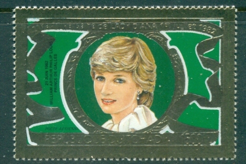 Chad-1982 Princess Diana 21st Birthday Gold fiol embossed