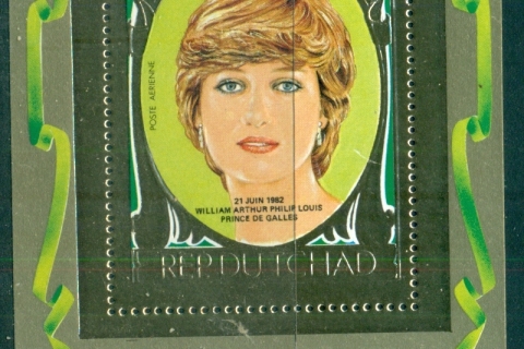 Chad-1982 Princess Diana 21st Birthday Gold fiol embossed MS