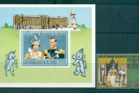 Chad 1977 25th Anniv. Reign of QEII + MS