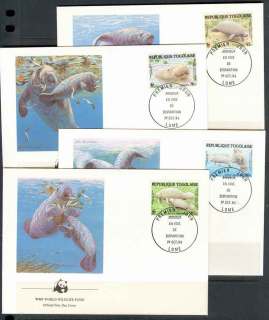 Togo-1984 WWF West African Manatee FDCs