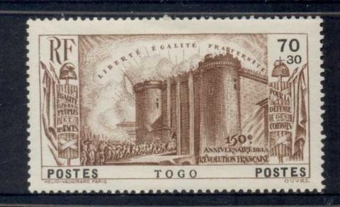 Togo-1939-French-revolution-70c-30c-MLH