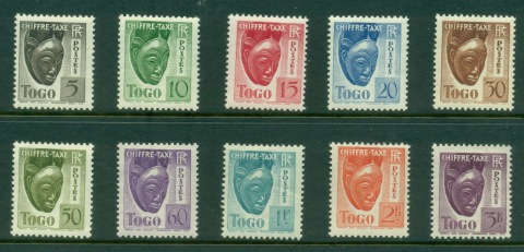 Togo-1941-Postage-Dues-Masks-MUH