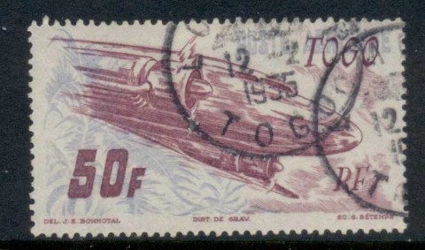 Togo-1947-Airmail-50f-Plane-FU