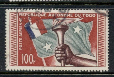 Togo-1957-Airmail-Flag-Torch-100f-FU