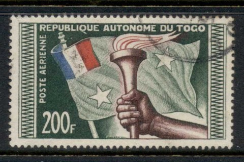 Togo-1957-Airmail-Flag-Torch-200f-FU