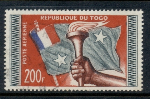 Togo-1959-Airmail-Flag-Torch-200f-FU