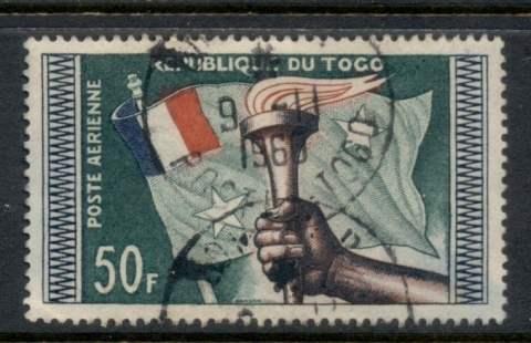 Togo-1959-Airmail-Flag-Torch-50f-FU