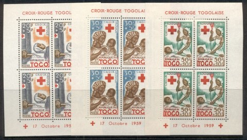 Togo-1959-Red-Cross-3xMS-MLH