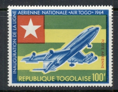 Togo-1964-Flag-Jet-Plane-Airmail-MUH