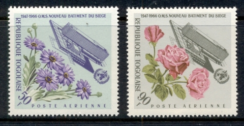 Togo-1966-WHO-World-Health-Organisation-Headquarters-Flowers-Airmails-MUH