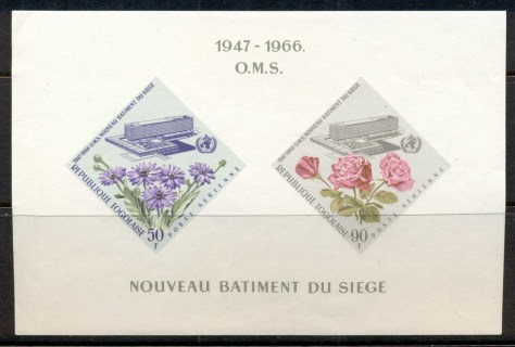 Togo-1966-WHO-World-Health-Organisation-Headquarters-Flowers-MS-MUH