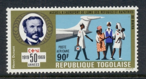 Togo-1969-Red-Cross-Henri-Dunant-Airmail-MUH