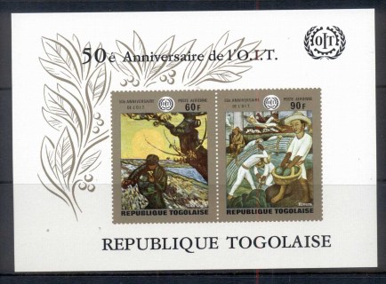 Togo-1970-ILO-50th-Anniversary-Paintings-MS-MUH