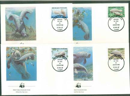 Togo-1984-WWF-West-African-Manatee-4xFDC-lot51709