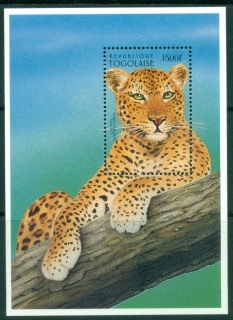 Togo-1996-Endangered-Animals-Leopard-MS-MUH