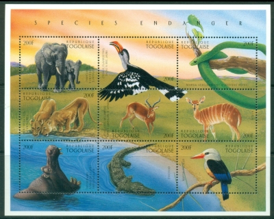 Togo-1996-Endangered-Animals-MS-MUH