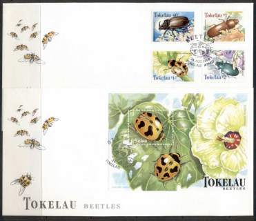 Tokelau-Is-1998-Beetles-2x-FDC