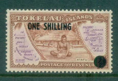 Tokelau-Is-1956-Surcharge-One-Shilling-MUH-lot81443