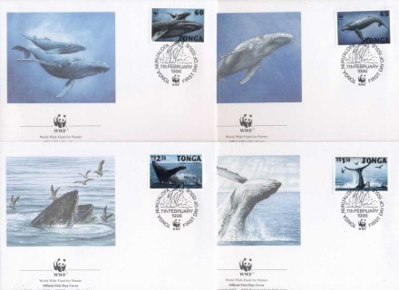 Tonga-1996 WWF Humpback Whale FDC